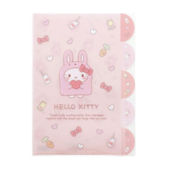 Japan Sanrio 5 Pockets A4 Clear File - Hello Kitty : Onesie Rabbit