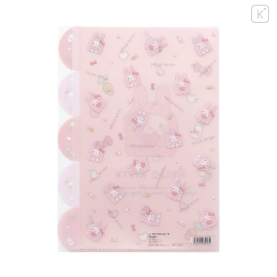 Japan Sanrio 5 Pockets A4 Clear File - Hello Kitty : Onesie Rabbit - 2