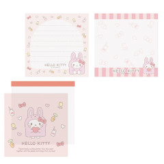 Japan Sanrio Square Memo Pad - Hello Kitty : Onesie Rabbit