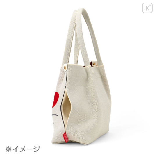 Japan Sanrio Rootote Deli Tote Bag - Hello Kitty : Sparkling Face Red - 2