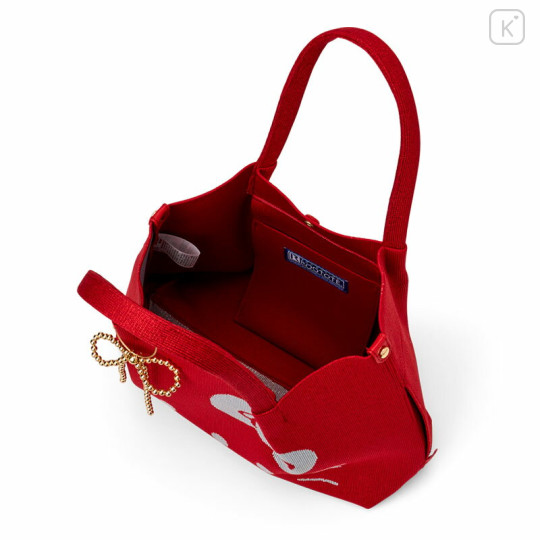 Japan Sanrio Rootote Deli Tote Bag - Hello Kitty : Sparkling Face Red - 3