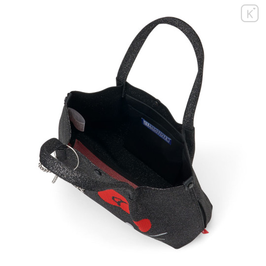 Japan Sanrio Rootote Deli Tote Bag - Hello Kitty : Sparkling Face Black - 3