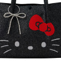 Japan Sanrio Rootote Deli Tote Bag - Hello Kitty : Sparkling Face Black - 4