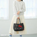 Japan Sanrio Rootote Deli Tote Bag - Hello Kitty : Sparkling Face Black - 6
