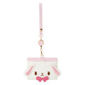 Japan Sanrio Pass Case Card Holder & Reel - Sugarbunnies : Shirousa Face Pink - 1