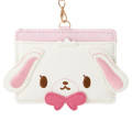 Japan Sanrio Pass Case Card Holder & Reel - Sugarbunnies : Shirousa Face Pink - 2