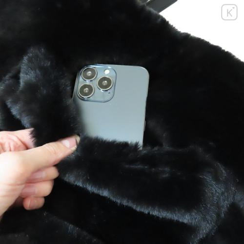 Japan Sanrio Rootote 2way Tall Backpack & Tote Bag - Kuromi : Fluffy Cryptid - 4