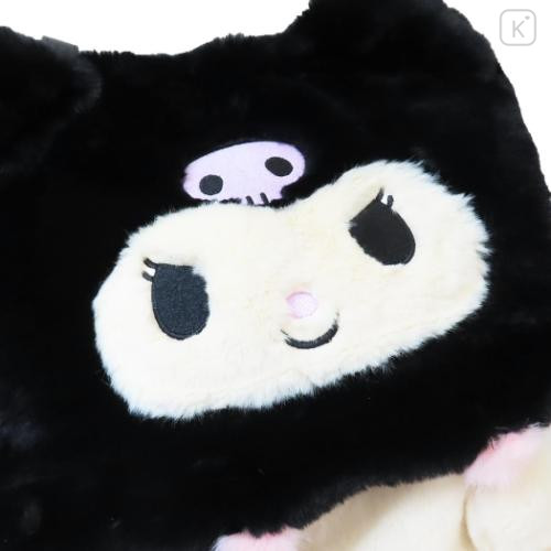 Japan Sanrio Rootote 2way Tall Backpack & Tote Bag - Kuromi : Fluffy Cryptid - 5