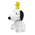 Japan Peanuts Sitting Plush Toy - Snoopy & Woodstock - 1