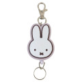 Japan Miffy Rubber Reel Keychain - Miffy : Face Light Purple - 1