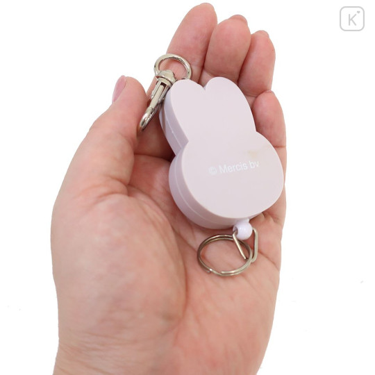 Japan Miffy Rubber Reel Keychain - Miffy : Face Light Purple - 2