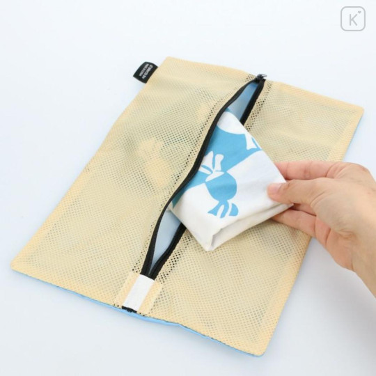Japan Miffy Flat Mesh Pouch - Miffy : Blue Washing - 3