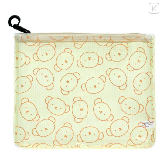 Japan Miffy Clear Flat Pouch - Boris : Face Light Yellow - 1