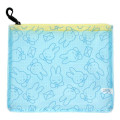 Japan Miffy Clear Flat Pouch - Miffy : Writing Light Blue - 1