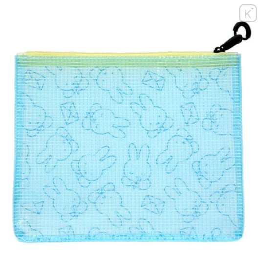 Japan Miffy Clear Flat Pouch - Miffy : Writing Light Blue - 2