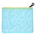 Japan Miffy Clear Flat Pouch - Miffy : Writing Light Blue - 2