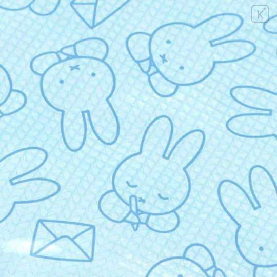 Japan Miffy Clear Flat Pouch - Miffy : Writing Light Blue - 3