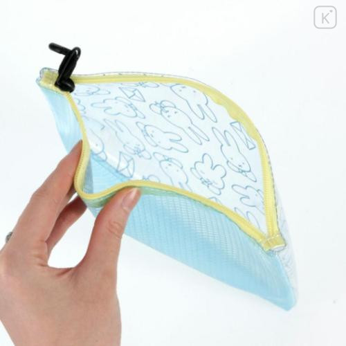 Japan Miffy Clear Flat Pouch - Miffy : Writing Light Blue - 4