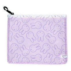 Japan Miffy Clear Flat Pouch - Miffy : Face Light Purple