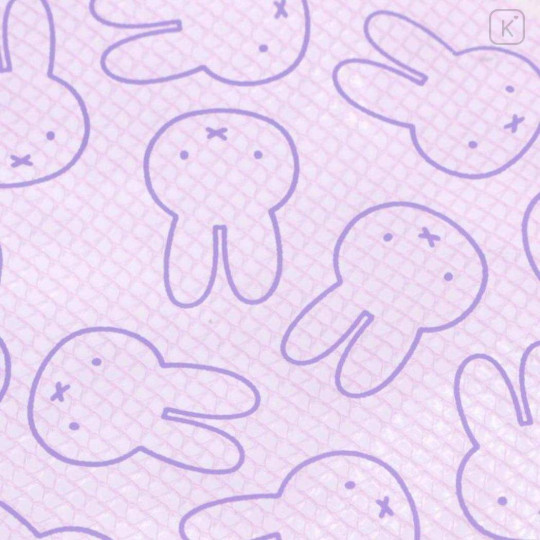 Japan Miffy Clear Flat Pouch - Miffy : Face Light Purple - 3