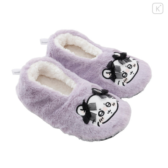 Japan Chiikawa Fluffy Room Slippers - Momonga : Ribbon - 5