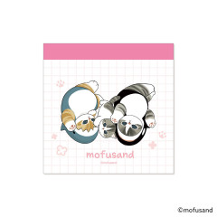 Japan Mofusand Square Memo Pad - Shark Cat Nyan Good Friendship Day Pink