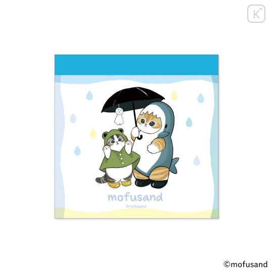 Japan Mofusand Square Memo Pad - Shark Cat Nyan Good Friendship Day Frog Raincoat - 1