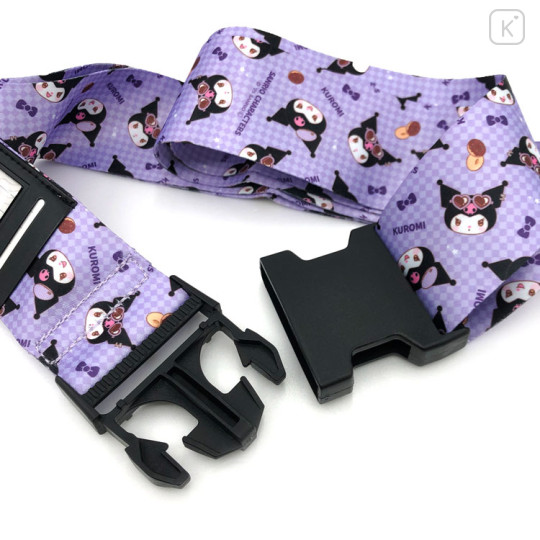 Japan Sanrio Suitcase Belt Luggage Strap - Kuromi : Travel Relax - 2