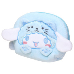 Japan Sanrio Round Cosmetic Pouch (S) - Cinnamoroll : Cheers Banzai Series Cat