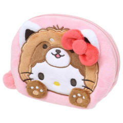 Japan Sanrio Round Cosmetic Pouch (S) - Hello Kitty : Cheers Banzai Series Red Panda