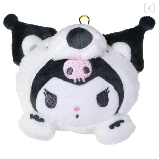 Japan Sanrio Face Pass Case with Reel - Kuromi : Cheers Banzai Series Anteater - 1