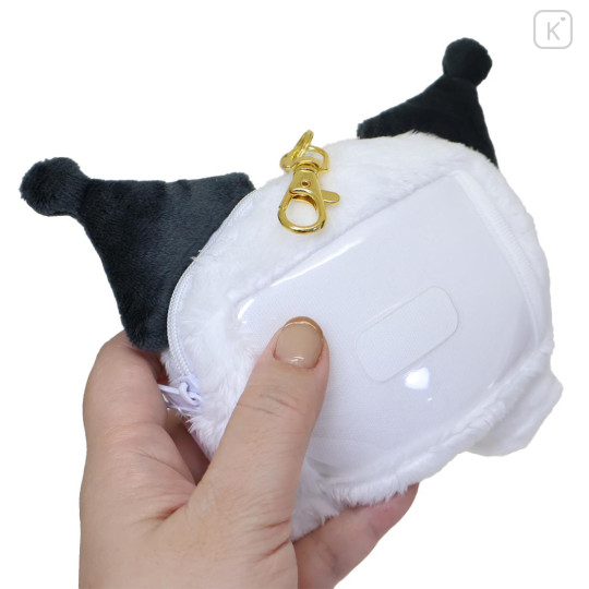 Japan Sanrio Face Pass Case with Reel - Kuromi : Cheers Banzai Series Anteater - 2