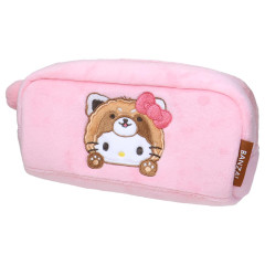 Japan Sanrio Twin Fluffy Plush Pen Case - Hello Kitty : Cheers Banzai Series Red Panda