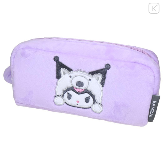 Japan Sanrio Twin Fluffy Plush Pen Case - Kuromi : Cheers Banzai Series Anteater - 1