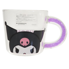 Japan Sanrio Heat-Resistant Glass Mug - Kuromi : Face