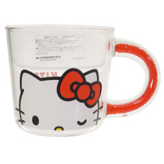 Japan Sanrio Heat-Resistant Glass Mug - Hello Kitty : Face