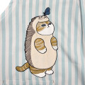 Japan Mofusand Apron - Hedgehog Cat & Butterfly Blue Stripe - 3