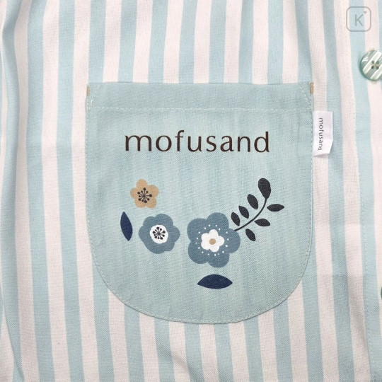 Japan Mofusand Apron - Hedgehog Cat & Butterfly Blue Stripe - 4