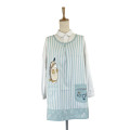 Japan Mofusand Apron - Hedgehog Cat & Butterfly Blue Stripe - 5