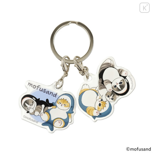Japan Mofusand Acrylic Keychain Bag Charm - Shark Cat Nyan Good Friendship Day - 1