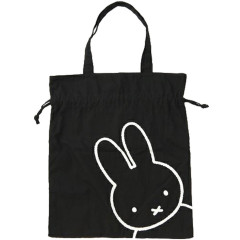 Japan Miffy Drawstring Tote Bag - Miffy : Face Black