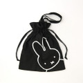 Japan Miffy Drawstring Tote Bag - Miffy : Face Black - 3