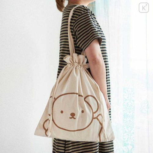 Japan Miffy Drawstring Tote Bag - Boris : Face Beige - 4
