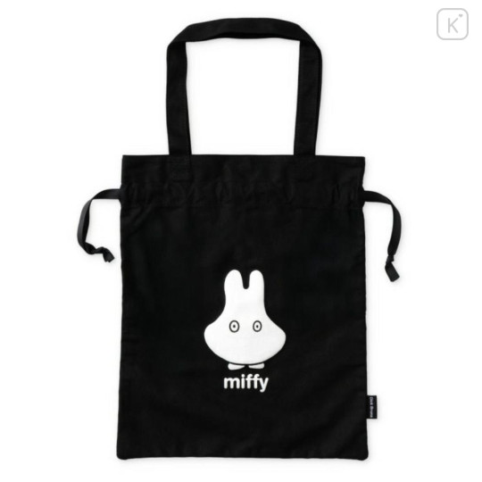 Japan Miffy Drawstring Tote Bag - Miffy : Ghost Black - 1