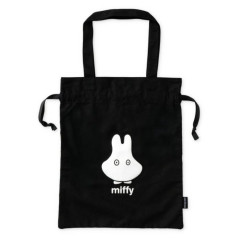 Japan Miffy Drawstring Tote Bag - Miffy : Ghost Black