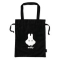 Japan Miffy Drawstring Tote Bag - Miffy : Ghost Black - 1