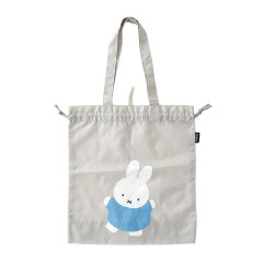 Japan Miffy Drawstring Eco Shopping Bag - Miffy : Grey Blue Dress