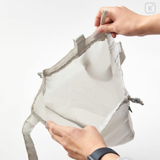 Japan Miffy Drawstring Eco Shopping Bag - Miffy : Grey Blue Dress - 3