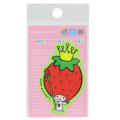 Japan Sanrio Vinyl Sticker - Strawberry King Smile