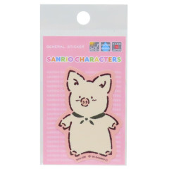 Japan Sanrio Vinyl Sticker - Zashikibuta Pig Smile Retro